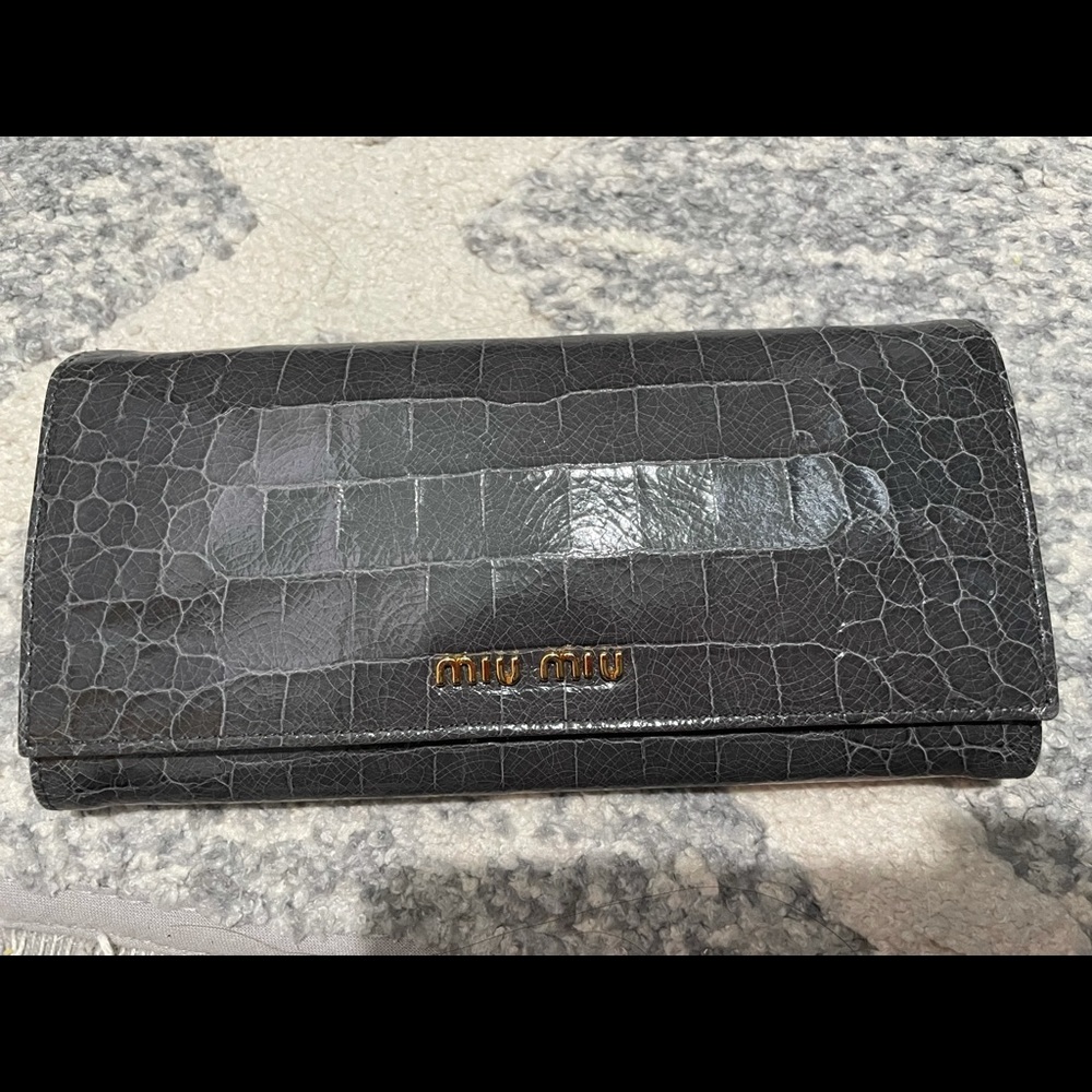 Miu Miu Crocodile Embossed Wallet